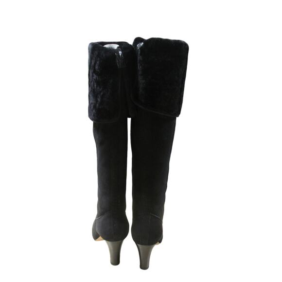 Brian Atwood NWB Sierra Over the Knee Boots with Fur Cuff Black Size 35 (US 5) - Picture 2 of 12